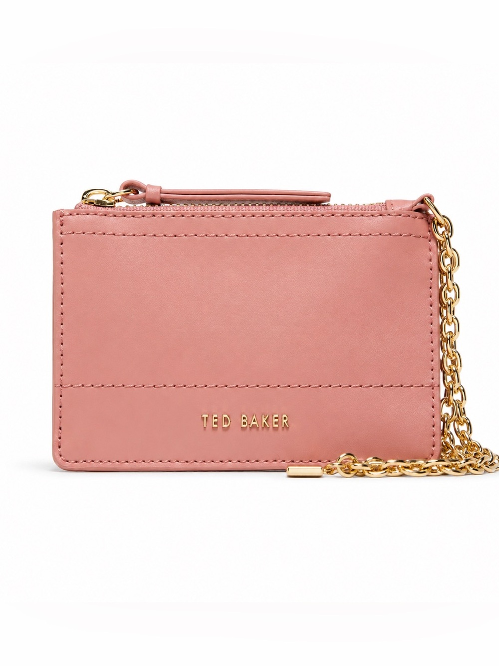Ted Baker Rose Pink Cardholder with Gold Chain Strap